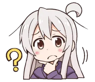 🤔 Anime, Pertanyaan, Berpikir, Lucu, Bingung, Gadis telegram sticker