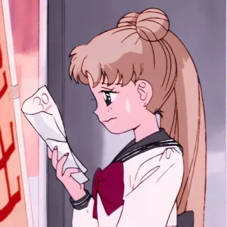 😓 Sailor Moon anime, manga, 90s, character, sad telegram sticker