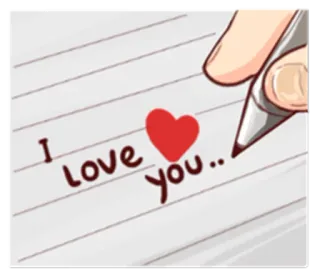 ❤ I love you.. amor, coração, escrita, carta, caneta, afeição, romance, romântico telegram sticker