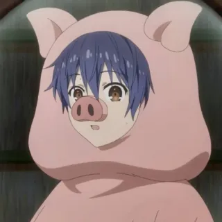 🐷 anime, pig, costume, male, cartoon, cute telegram sticker
