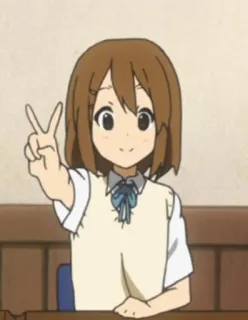 🌟 anime girl, peace sign, cartoon, animation telegram sticker