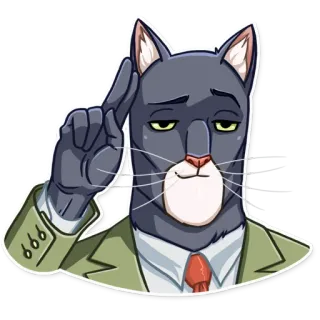 👋 Katze, anthropomorph, Anzug, zeigen, Geste, Tier, Charakter telegram sticker