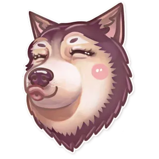 😘 husky, cane, carino, animale, adesivo, cartone animato, animale domestico telegram sticker