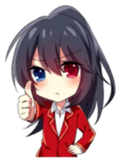 👍 Anime, Chibi, Cô gái, Dễ thương, Ngón tay cái giơ lên telegram sticker