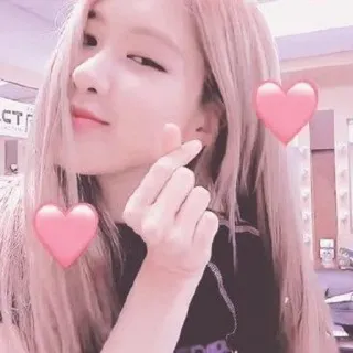 🌹 kpop, corazón, corazón con los dedos, rosa, ídolo, cantante, lindo whatsapp sticker