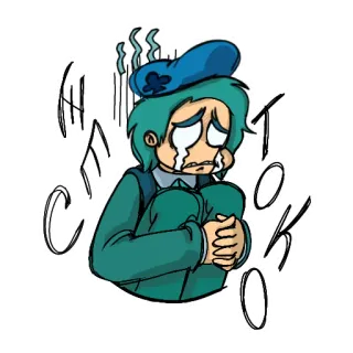 😭 HECTOKO chorando, chateado, triste, desenho animado, personagem telegram sticker