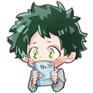 ☺️ Izuku Midoriya My Hero Academia No.13 Izuku Midoriya, My Hero Academia, Anime, Manga, Deku, Chibi, Sticker whatsapp sticker