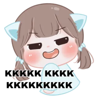 😁 KKKKK KKKK KKKKKKKKKKKK การ์ตูน, น่ารัก, อนิเมะ, ผู้หญิง, สีหน้า telegram sticker