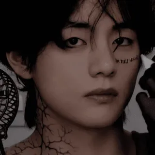 🫐 persona, retrato, tatuaje, oscuro, cara, primer plano telegram sticker
