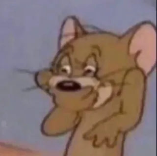 🐭 Jerry Mouse Tom and Jerry cartone animato, topo, infastidito, carino, divertente telegram sticker