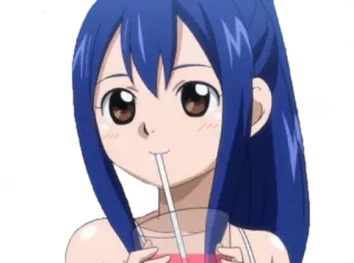 🙂 Anime, Mädchen, Trinken, Strohhalm, Süß telegram sticker