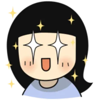 😻 Cartoon, Mädchen, Glitzer, Fröhlich, Süß, Emoji, Figur telegram sticker
