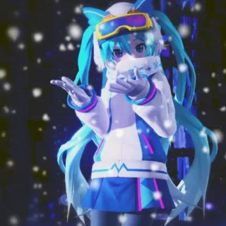 🐈 Hatsune Miku Anime, Inverno, Neve, Hatsune Miku, Vocaloid telegram sticker