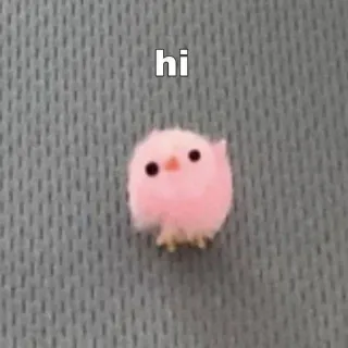 😃 hi poulet, mignon, rose, oiseau, duveteux, salutation, animal telegram sticker