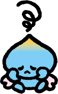 😔 cute, blob, cartoon, character, sad telegram sticker