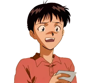 ✉ Shinji Ikari Neon Genesis Evangelion Anime, Personnage, Choqué, Evangelion telegram sticker