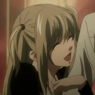 🥰 Misa Amane Death Note Anime, Mangá, Death Note, Misa Amane, Fofo, Sorrindo telegram sticker
