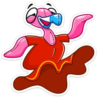 💃 cartoon, character, pink, monster, funny, animation whatsapp sticker