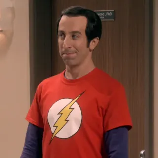 🙂 Howard Wolowitz The Big Bang Theory sitcom, television, nerd, scientist, Flash, DC Comics telegram sticker