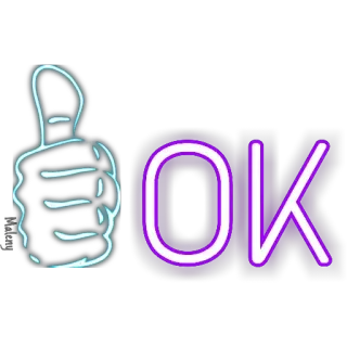 👍 OK okay, thumb up, agreement, neon, positive, yes whatsapp sticker