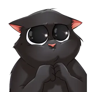 ☺️ Katze, schwarze Katze, süß, Tier, Haustier, Aufkleber, Augen telegram sticker