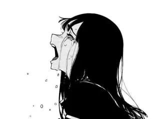 😭 Anime, Chica, Llorando, Triste, Emocional, Manga telegram sticker