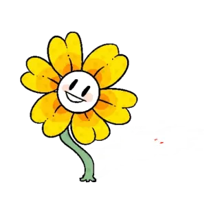 🤥 Flowey Undertale bunga, video game, karakter, Undertale, Flowey telegram sticker