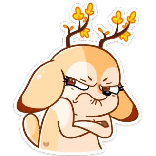 😒 Desenho animado, Galhada, Veado, Animal, Fofo, Personagem whatsapp sticker