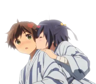 😘 Kuss, Liebe, Zuneigung, Romantik, Anime telegram sticker