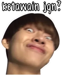 😀 ketawain jgn? lustig, Meme, Gesichtsausdruck, Reaktion, Indonesisch, Gesicht whatsapp sticker
