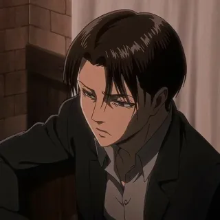 🌟 Levi Ackerman Attack on Titan levi, ackerman, attack on titan, anime, character, sad telegram sticker