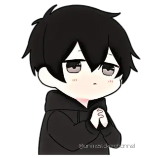 🙏 anime, cute, boy, chibi, cartoon telegram sticker