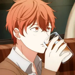 🖇 Anime, Charakter, Getränk, Männlich, Animation whatsapp sticker
