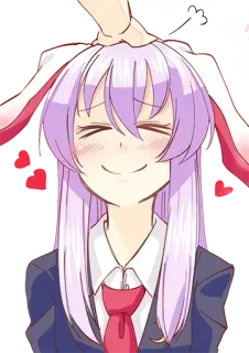 ❤️ アニメ, 女の子, うさ耳, 頭ポン, 可愛い telegram sticker