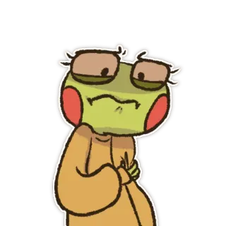 😥 kikker, cartoon, verdrietig, schattig, dier, karakter telegram sticker