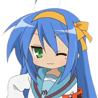 😉 Konata Izumi Lucky Star Anime, Manga, Lindo, Guiño, Lucky Star, Konata Izumi, Kawaii whatsapp sticker