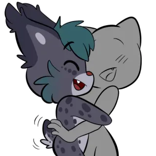 🤗 Dibujos animados, Animal, Abrazo, Lindo, Amistad whatsapp sticker