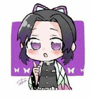 🥺 Shinobu Kocho Demon Slayer anime, demon slayer, shinobu kocho, chibi, manga, fanart telegram sticker