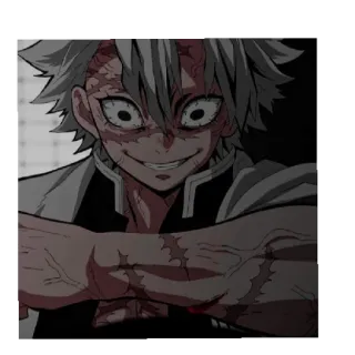 😄 Sanemi Shinazugawa Demon Slayer Anime, Demon Slayer, Sanemi Shinazugawa, Pilier du Vent, Violence, Manga telegram sticker