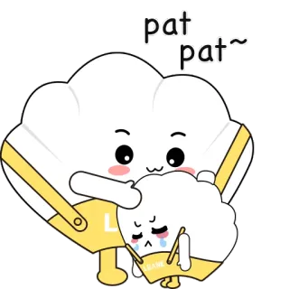 👬 pat pat~ confort, lindo, dibujos animados, animación, amigable, apoyo telegram sticker