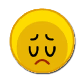 😔 絵文字, 悲しい, 不幸せ, 感情, 黄色, 顔 telegram sticker