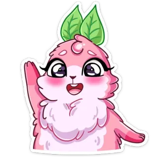 👋 น่ารัก, สติกเกอร์, คาวาอิ, การ์ตูน, น่าเอ็นดู, สีชมพู, สิ่งมีชีวิต telegram sticker