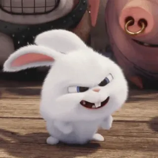 🧊 Snowball The Secret Life of Pets bunny, rabbit, pet, cartoon, animal, white telegram sticker