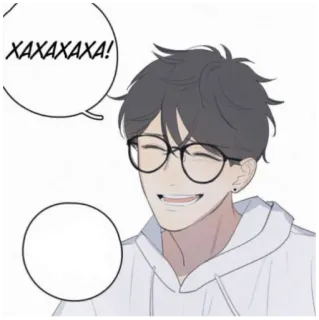 😄 XAXAXAXA! Kreskówka, Anime, Śmiech, Mężczyzna, Okulary telegram sticker