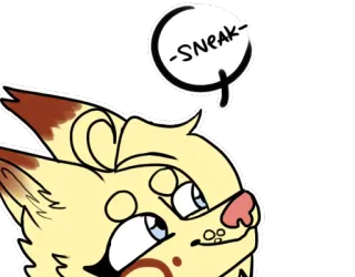 🙂 -SNEAK- cartoon, animal, sneak, dog, fox, cute telegram sticker