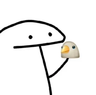 😐 monigote, pájaro, emoji, pato, gracioso, simple whatsapp sticker