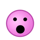 😮 Emoji, Zszokowany, Zaskoczenie, Twarz, Różowy whatsapp sticker
