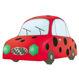 🚗 voiture, coccinelle, rouge, noir, jouet, automobile telegram sticker