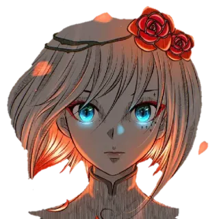 🥰 Аниме, Манга, Девушка, Роза, Персонаж, Искусство, Иллюстрация telegram sticker