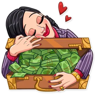 🥰 money, cash, suitcase, wealth, finance telegram sticker